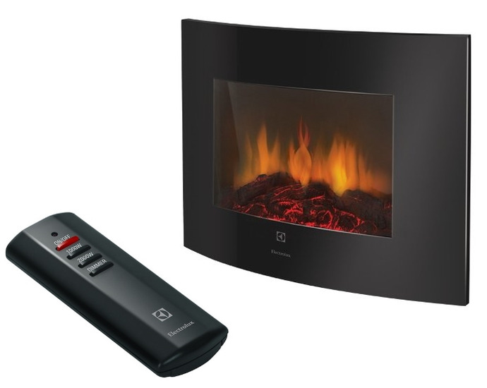 Electrolux-Kamine: elektrische Modelle efp c 1000rc und f 100, w 2000s und 1200urls, 1250uls und 1100urcl, weiße und schwarze Optionen