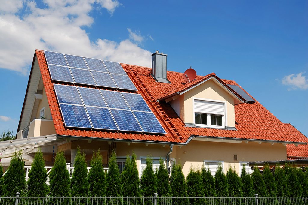 Solarheizung eines Privathauses