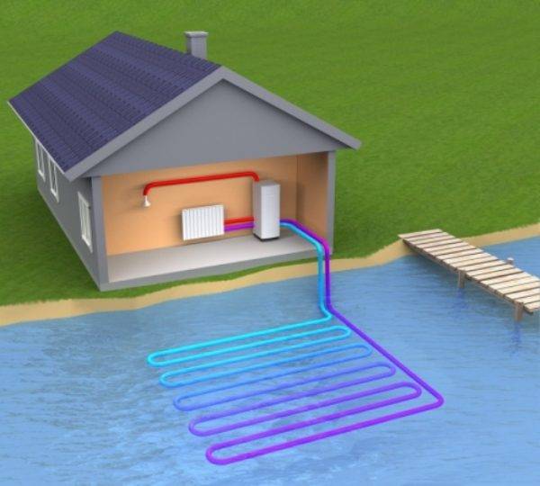 Monteringsteknologi til en vand-til-vand-varmepumpe med varmeudvinding fra en brønd