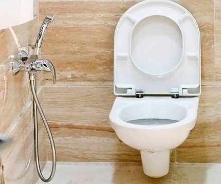 Installation af hygiejnisk bruser til en toiletskål: installationsmuligheder og et eksempel på arbejde
