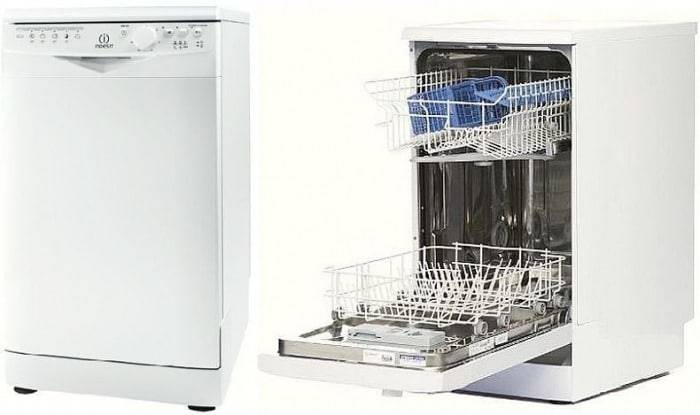 Überprüfung der Spülmaschine Indesit DSR 15B3 RU: bescheidene Funktionalität zu einem bescheidenen Preis