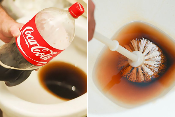 Hvad sker der, hvis du hælder Coca Cola i toilettet?