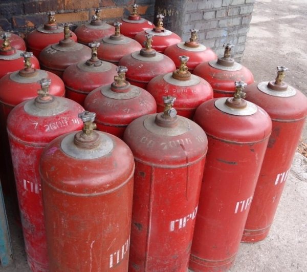 Gasflasche und ihre Abmessungen, 50l und 27l, Haushaltsgrößen und Ringkern