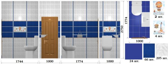 Hvordan man beregner antallet af fliser i badeværelset: metode til lægning + rækkefølge af beregning