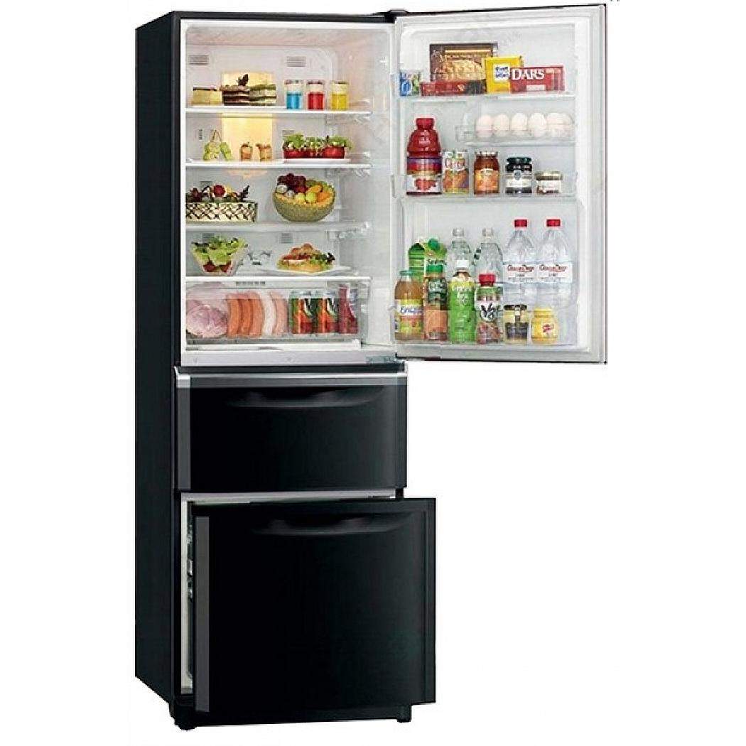 Überprüfung der besten Modelle von mehrtürigen Kühlschränken mit einem scharfen Gefrierfach sj-fp97vbk, mitsubishi electric mr-lr78g-db-r, shivaki shrf-152dw
