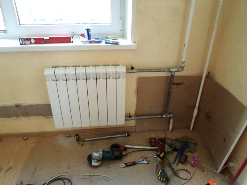 Do-it-yourself-Installation von Heizbatterien