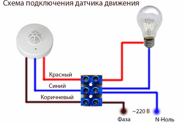 So schließen Sie einen Bewegungssensor für die Beleuchtung an: Anschließen eines Lichtsensors über einen Schalter