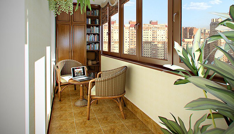 Anordnung des Bodens auf einer kalten Loggia oder einem Balkon