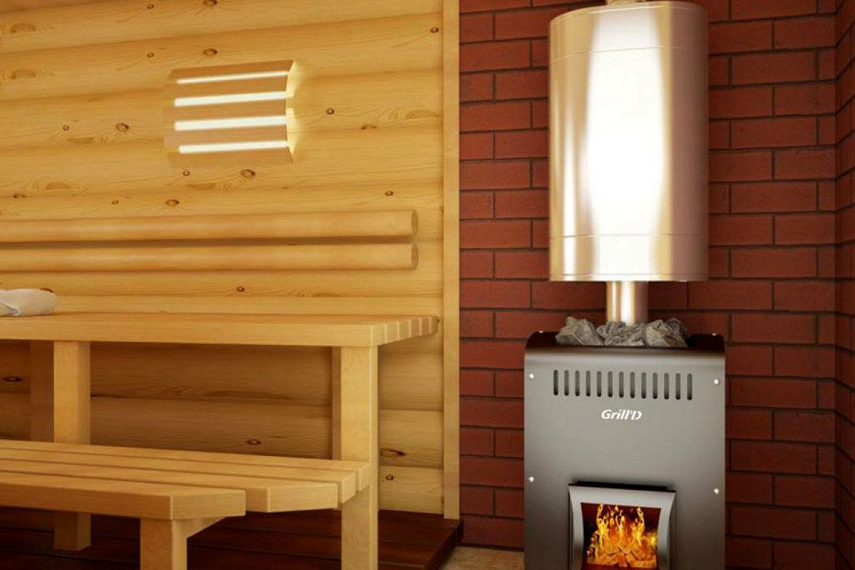 Holzbefeuerte Saunaöfen mit Wassertank: Fotos, Typen und Auswahlmöglichkeiten