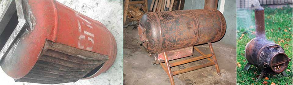 Ungewöhnlicher Dickbauchofen aus Gasflaschen mit eigenen Händen ohne zusätzliche Investitionen