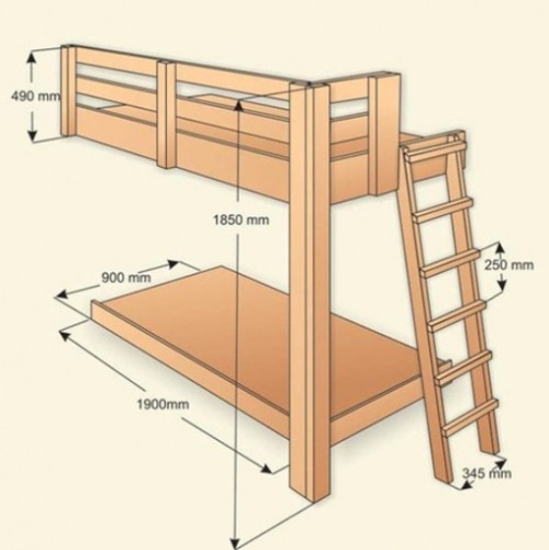 DIY Etagenbett aus Holz: Aufbauanleitung + beste Fotoideen