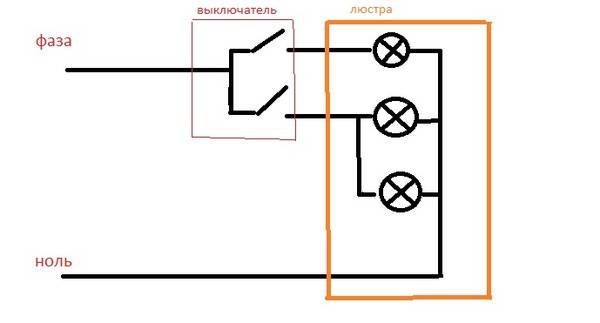 Tilslutning af en lysekrone til en dobbeltkontakt: diagrammer + installationsregler