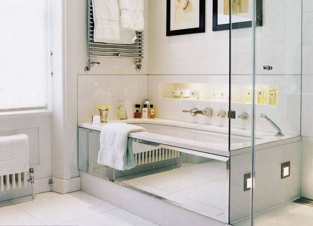 Badewannenabtrennung (104 Fotos): Do-it-yourself-Fliesen im Badezimmer, Glasschiebewand