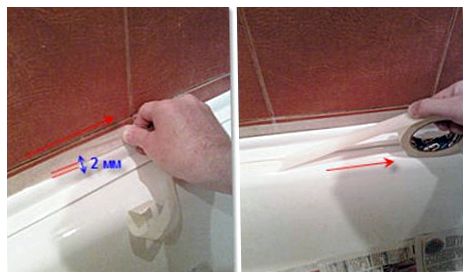 Sådan limes en badekarkant: en opdeling af lægningsreglerne + installationsvejledning