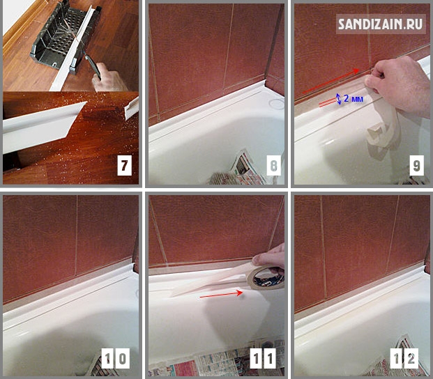 So kleben Sie eine Ecke für eine Badewanne, Arten von selbstklebenden Seiten, Foto