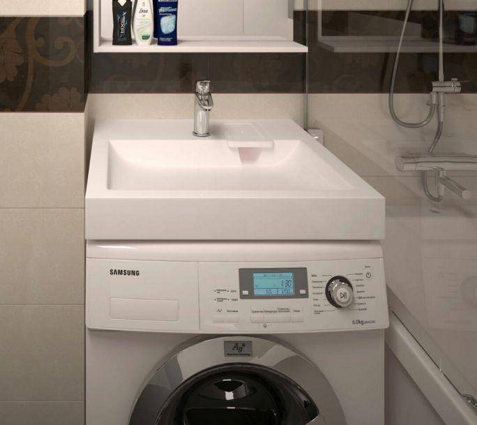 Waschbecken über der Waschmaschine (60 Fotos): Typen, wie man wählt