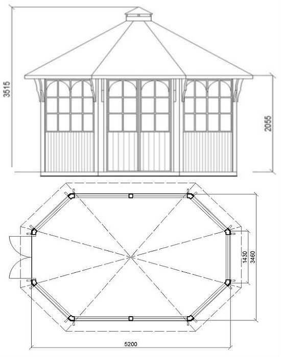 Pavillon zum Selbermachen aus Holz: Schritt für Schritt Anleitungen, Zeichnungen, Maße, Erklärungen, Fotos, Videos