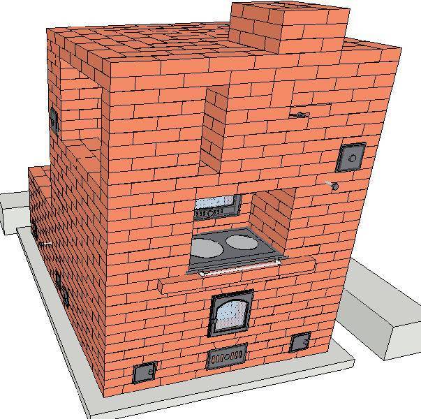Nicht beengt und nicht beleidigt: Ein kleiner Steinofen wärmt das ganze Haus und nimmt nicht viel Platz ein