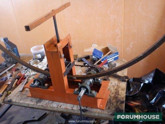 Rohrbieger zum Selbermachen für ein Profilrohr: eine selbstgebaute manuelle Maschine nach den Zeichnungen