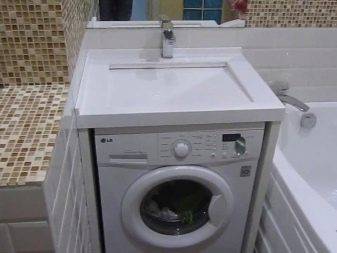 Die Nuancen der Installation eines Waschbeckens über einer Waschmaschine: ein Schritt-für-Schritt-Arbeitsbeispiel