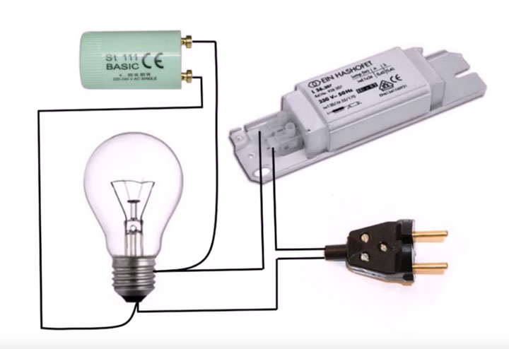 Choker til lysstofrør: enhed, formål + tilslutningsdiagram