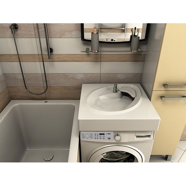 Installation eines Waschbeckens über der Waschmaschine im Badezimmer: Installation zum Selbermachen