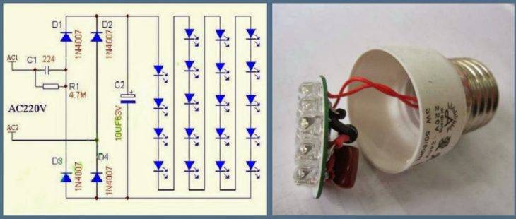 LED-lampekredsløb: simpel driverenhed