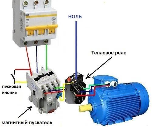 Tilslutningsdiagrammer for en magnetisk starter til 220 V og 380 V + egenskaber ved selvforbindelse