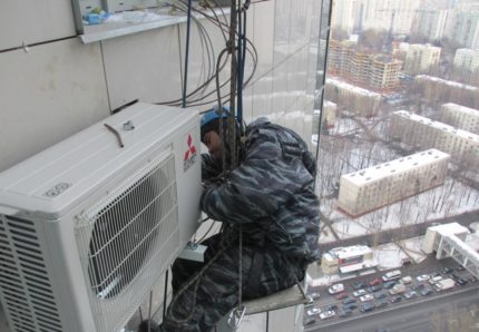 Korb für Klimaanlage zur Installation an der Fassade des Gebäudes - Fabrik "stk-Bau"