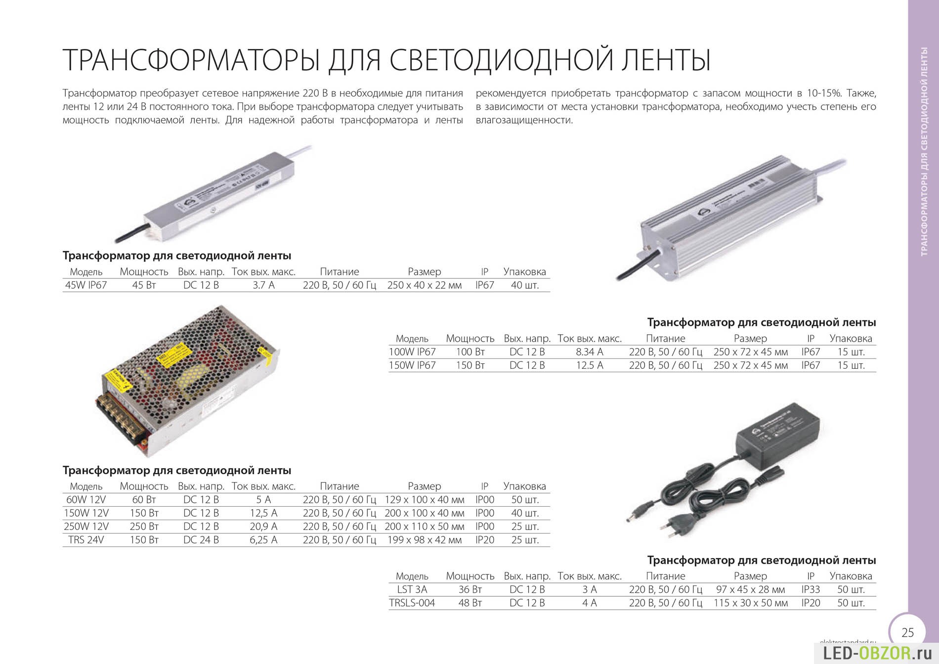 Transformator für LED-Lampen 12 Volt, Step-Down-Spannung