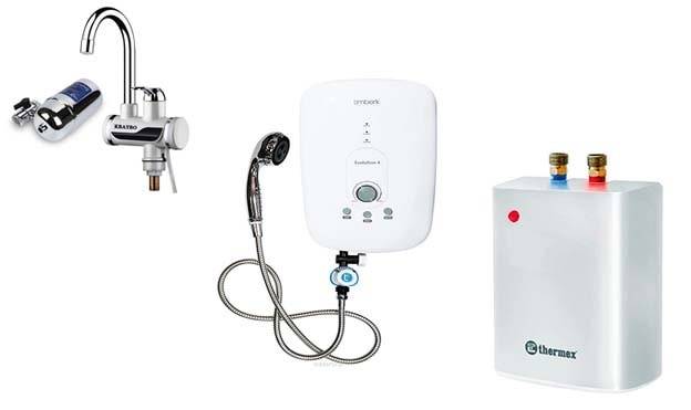 Fließender elektrischer Warmwasserbereiter an einem Wasserhahn mit Dusche - Bewertung der besten Modelle