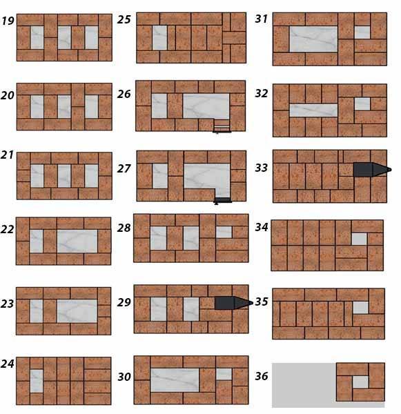 Ofenverlegung zum Selbermachen: eine ausführliche Anleitung + Bestellungen mit Diagrammen und Zeichnungen
