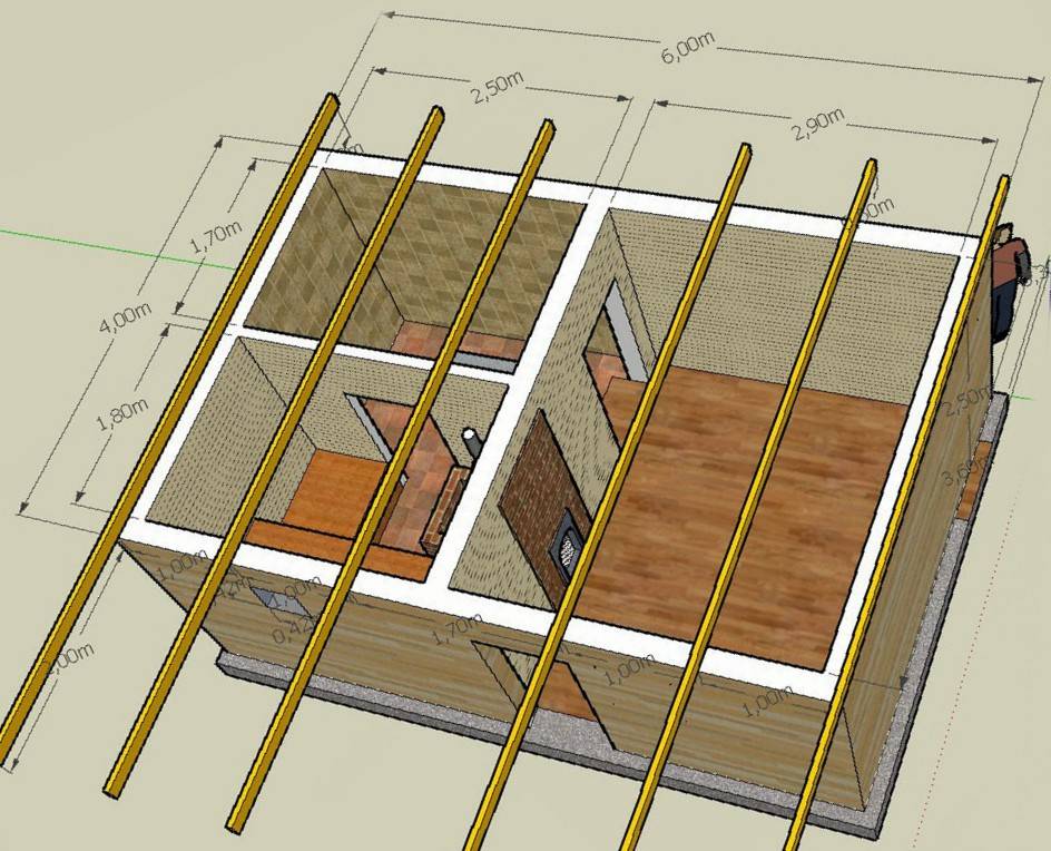 Ein Bad mit eigenen Händen bauen: auf dem Land in Etappen