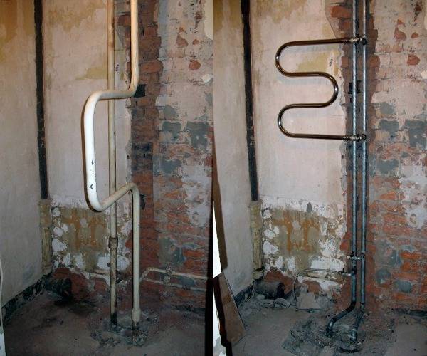 Einen beheizten Handtuchhalter im Badezimmer an eine andere Wand übertragen: Anleitung
