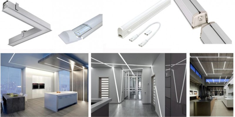 Lineære LED-lamper: egenskaber, typer + nuancer af montering af lineære lamper