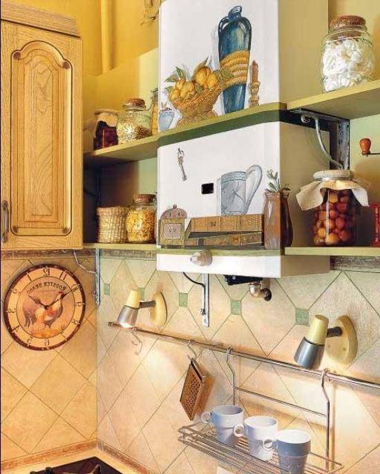 Sådan skjuler du en gaskedel i køkkenet: de bedste måder at skjule den på + sikkerhedskrav