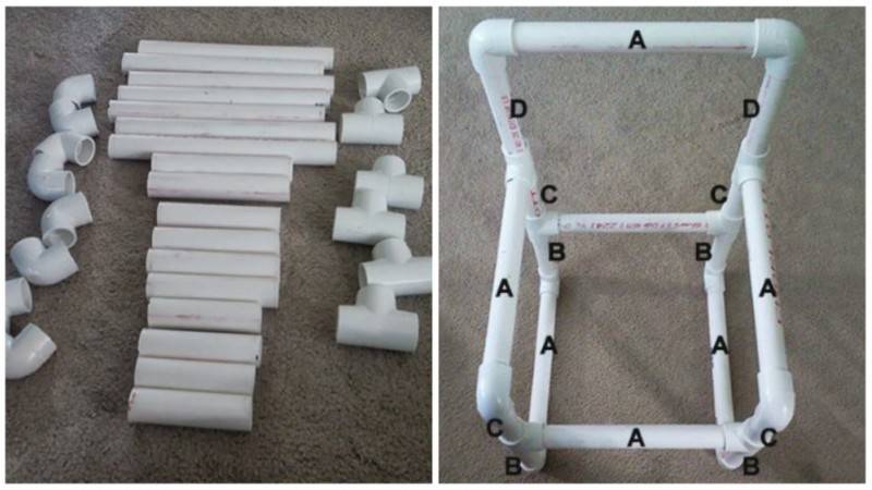 PVC rørophæng: populære muligheder + trin for trin instruktioner