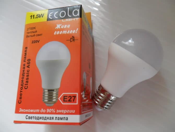 Ecola LED-lamper (Ecola): linjeoversigt, fordele og ulemper, forbrugeranmeldelser