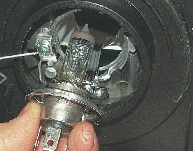 Austausch der Abblendlichtlampe - Aus- und Einbau der Glühlampe in den Scheinwerfern