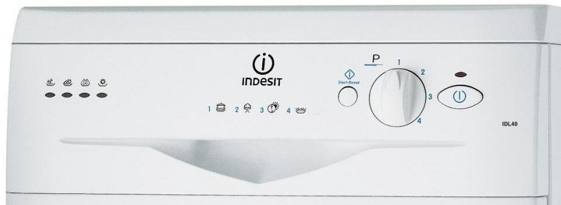 Überprüfung der Spülmaschine Indesit DSR 15B3 RU: bescheidene Funktionalität zu einem bescheidenen Preis