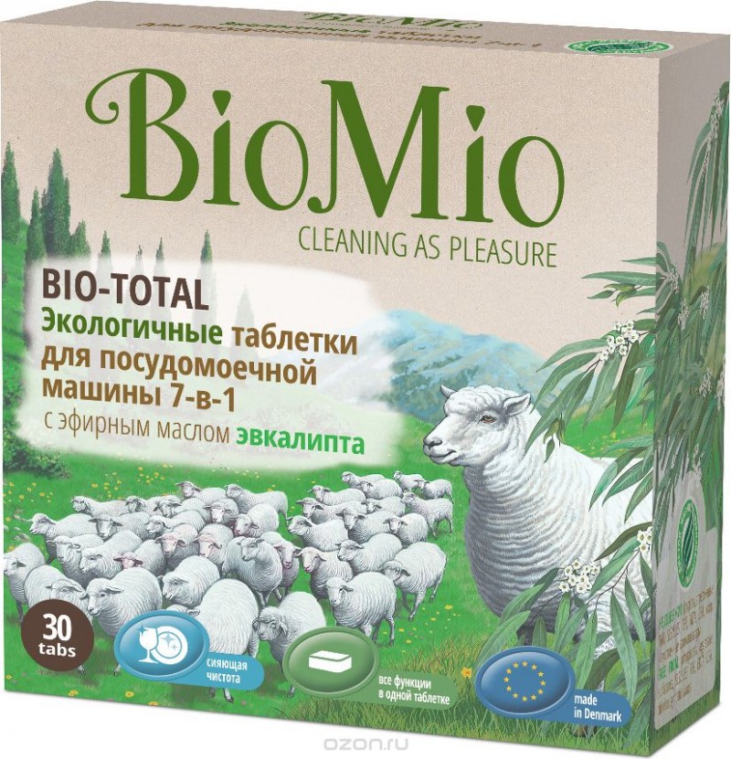 Tabletten Bio Myo (Biomio) für die Spülmaschine: Kundenbewertungen, Vor- und Nachteile, Anwendungsregeln