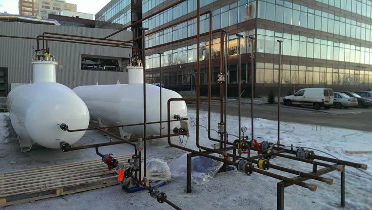 Gasversorgung eines Privathauses, Gasversorgungssystem