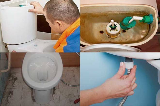 Die Toilette ist nach der Spülung undicht - alles über Kanalisation