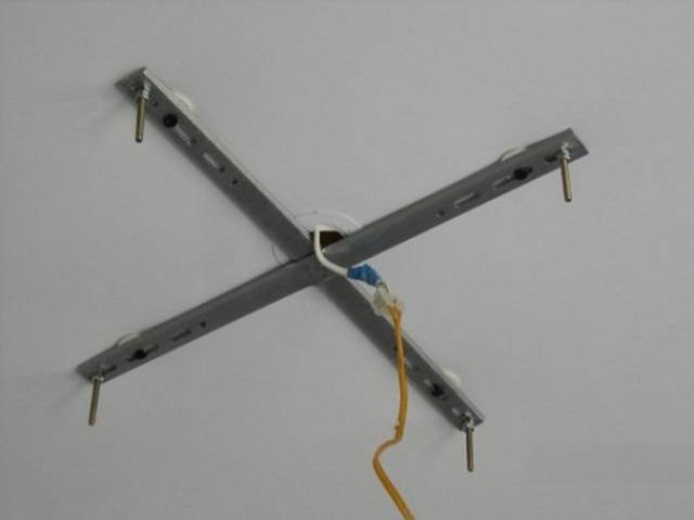 Pant under en lysekrone i et strækloft: instruktioner til installation af platforme til lysekroner