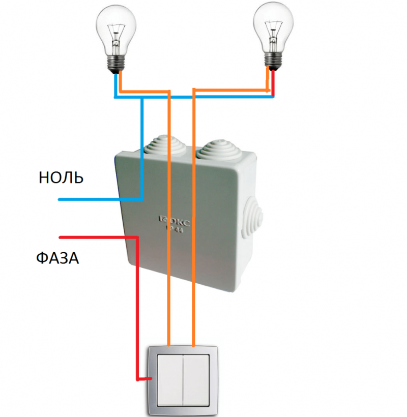 Tilslutning af en dobbeltkontakt: normer og diagrammer + installationsvejledning