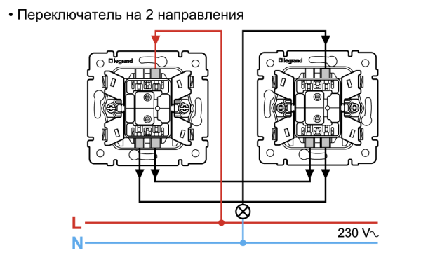 Gennemgangsafbryder: tilslutningsdiagram for 2 nøgler + tips til valg og tilslutning