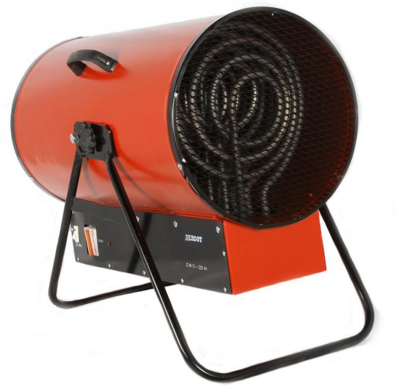 Thermische Gaspistolen: 10-30 kW zum Heizen von Wohngebäuden und anderen, Bewertung der Besten, Funktionsprinzip und Bewertungen